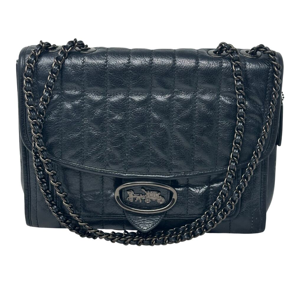 Coach Vintage Melody 29 Quilted Leather Shoulder Bag Crossbody Black